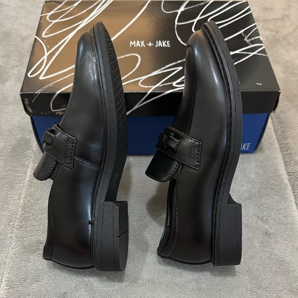 Max + Jake Black Kids Dress Shoes - Picture 4 of 9